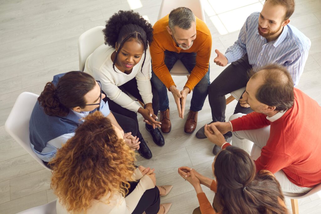 A group session during mental health treatment in atlanta