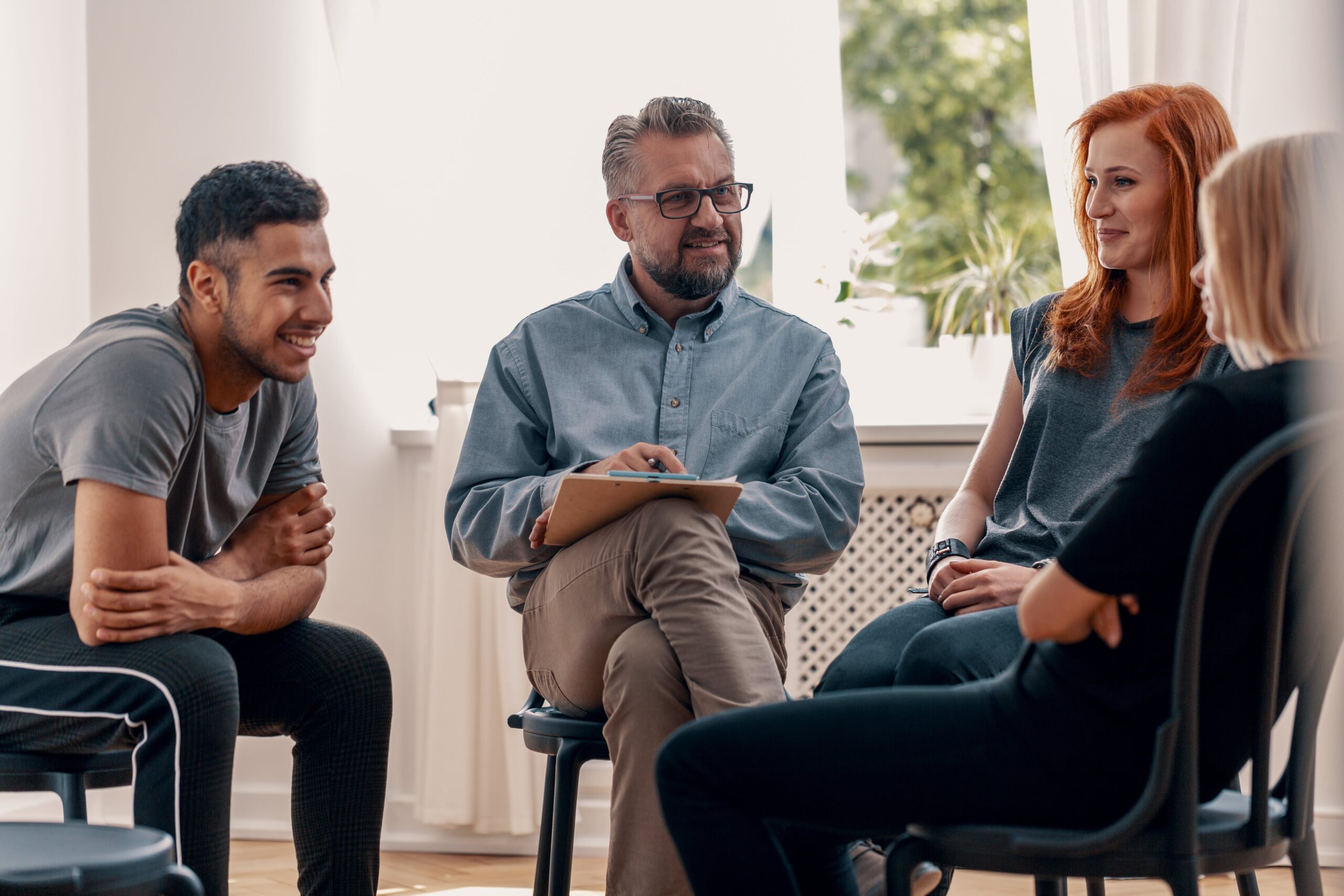 A group session during anxiety treatment atlanta