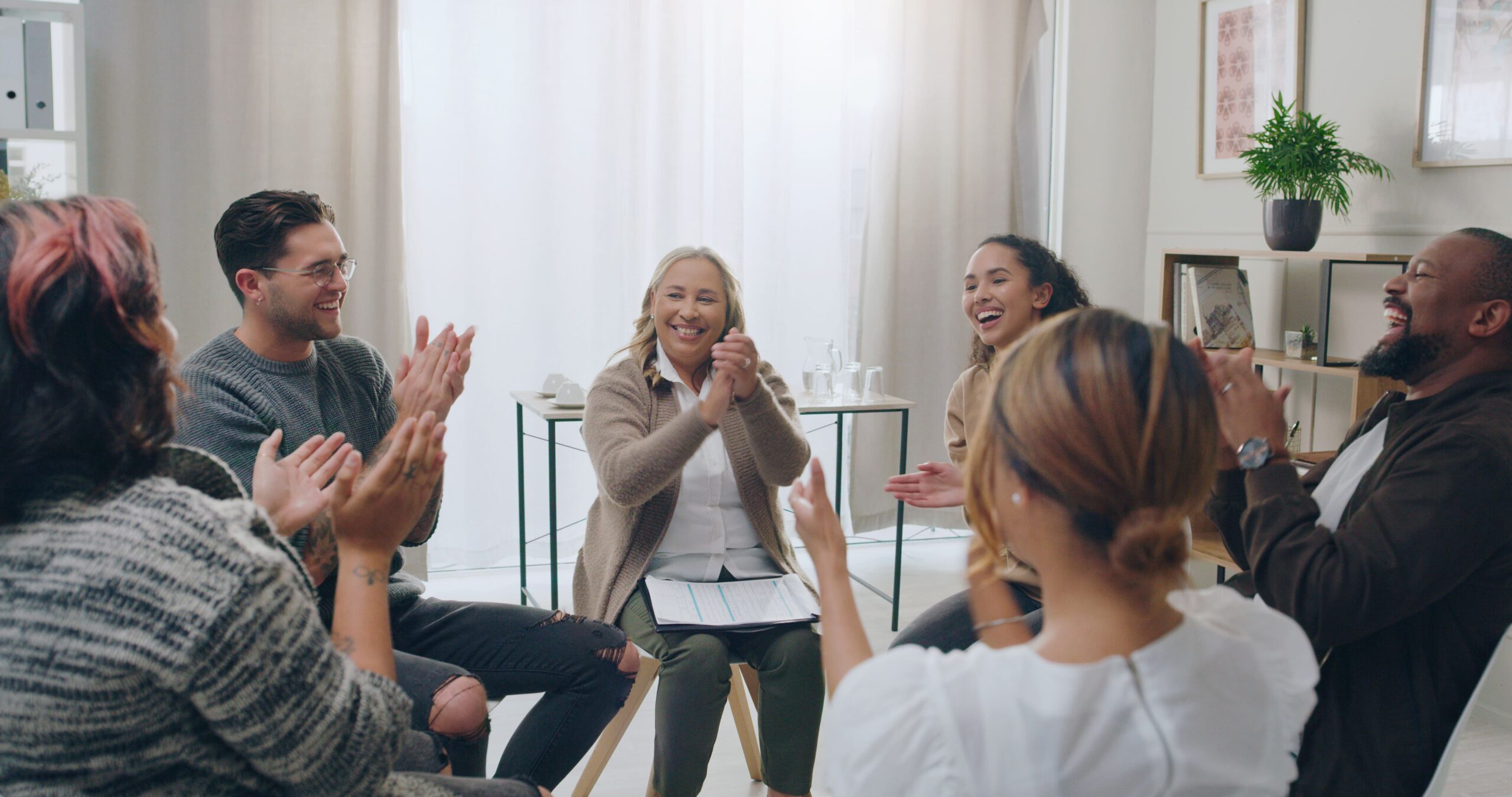 A group therapy session during rehab near atlanta ga